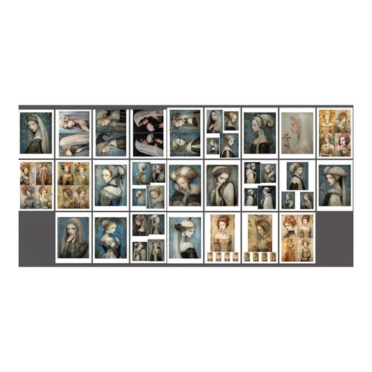 Emlems - Renaissance Portraits Craft Papers Download