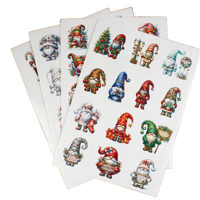 Emlems - Christmas Gonks A4 Transparent Sticker Sheets (4pk)