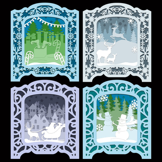 The Crafty Witches - Festive Shadow Boxes SVG Files Kit