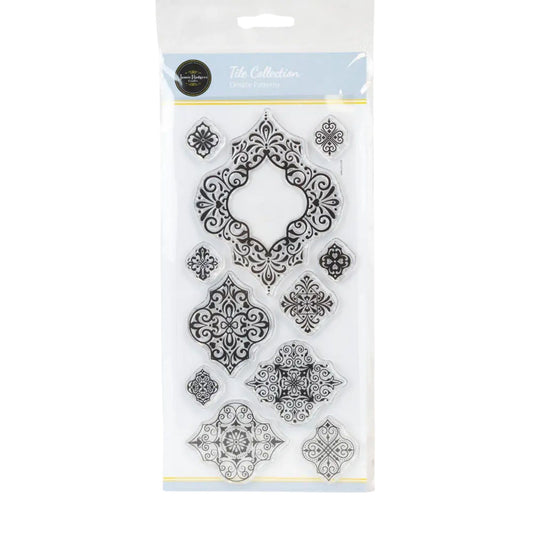 Jamie Rodgers Crafts - Ornate Patterns DL Clear Stamp Set  - Tile Collection