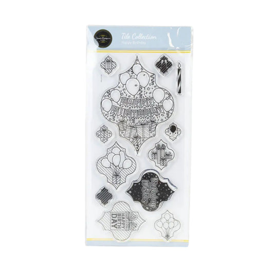 Jamie Rodgers Crafts - Happy Birthday DL Clear Stamp Set  - Tile Collection