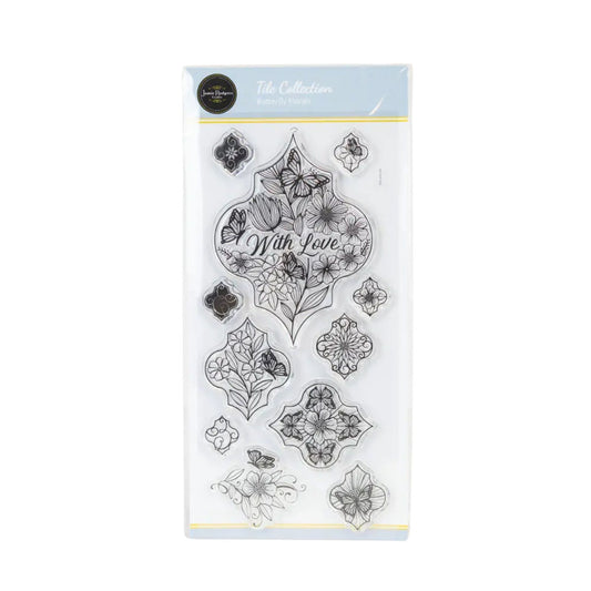 Jamie Rodgers Crafts - Butterfly Florals DL Clear Stamp Set  - Tile Collection