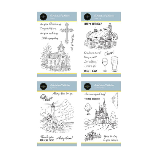 Jamie Rodgers Crafts - Architectural Collection Clear A6 Stamp Sets Bundle