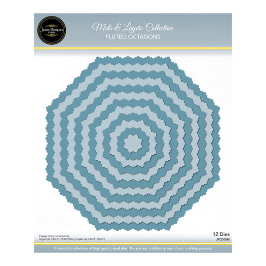 Jamie Rodgers Crafts - Fluted Octagons Die Set - Mats & Layers Collection