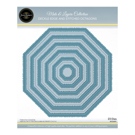 Jamie Rodgers Crafts - Deckle Edge & Stitched Octagons Die Set - Mats & Layers
