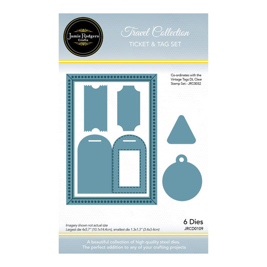 Jamie Rodgers Crafts - Ticket & Tag Craft Die Set - Travel Collection