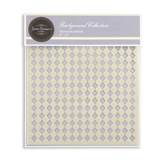 Jamie Rodgers Crafts - Diamonds - 8"x8" Background Collection Stencil