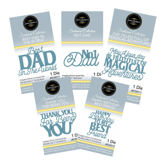 Jamie Rodgers Crafts - Sentiment Bundle No.1 - 5x Mini Sentiment Dies