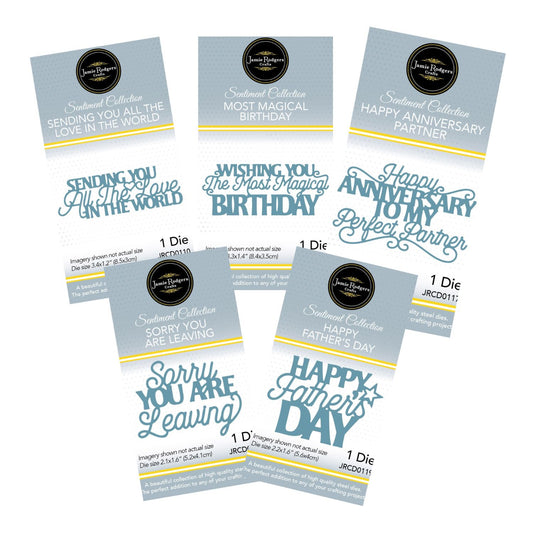 Jamie Rodgers Crafts - Sentiment Bundle No.2 - 5x Mini Sentiment Dies