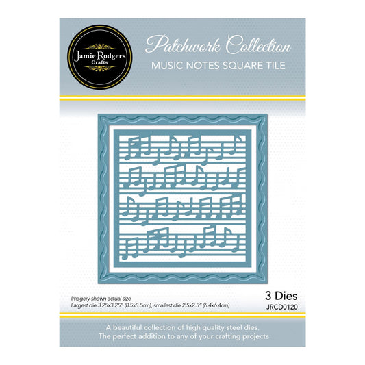 Jamie Rodgers Crafts - Music Notes Square Tile Die Set - Patchwork Collection