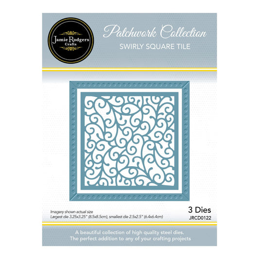 Jamie Rodgers Crafts - Swirly Square Tile Die Set - Patchwork Collection