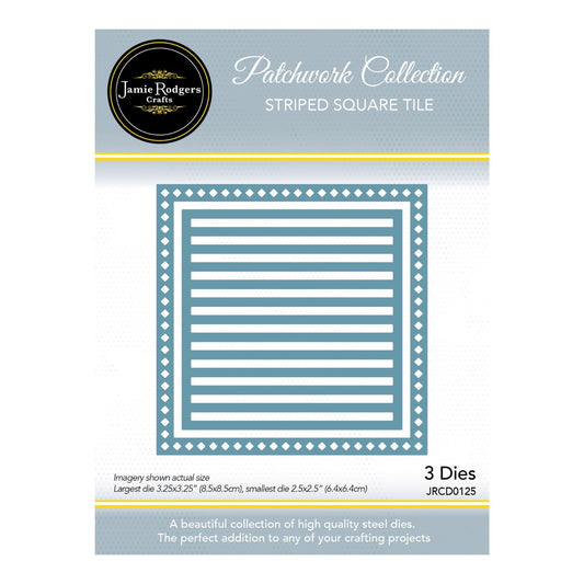 Jamie Rodgers Crafts - Striped Square Tile Die Set - Patchwork Collection