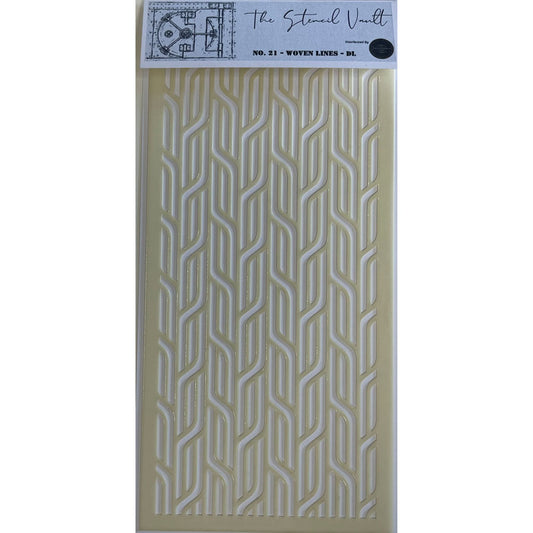 The Stencil Vault - DL Stencil No 21 - Woven Lines
