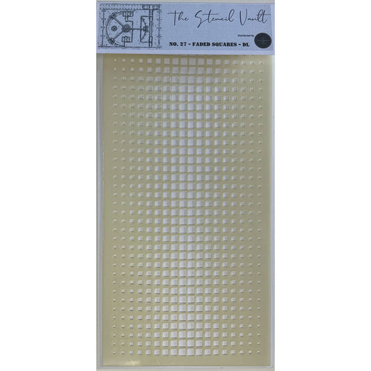 The Stencil Vault - DL Stencil No 27 - Faded Squares