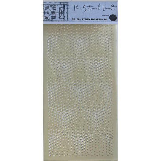 The Stencil Vault - DL Stencil No 28 - Cubed Squares