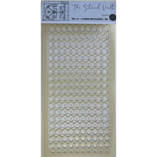 The Stencil Vault - DL Stencil No 31 - Faded Hexagons
