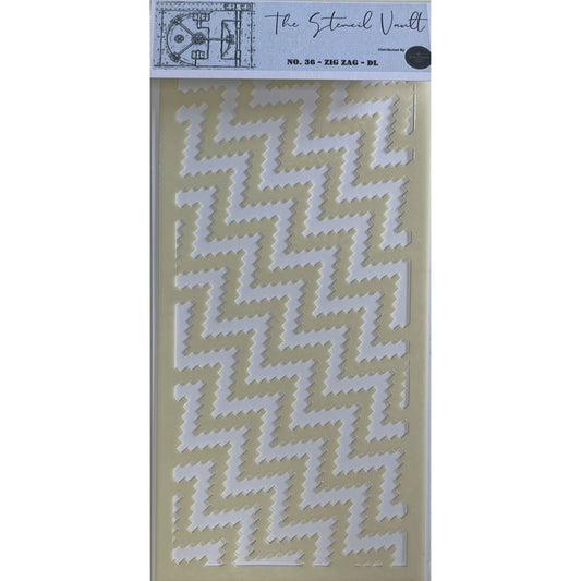 The Stencil Vault - DL Stencil No 36 - Zig Zag