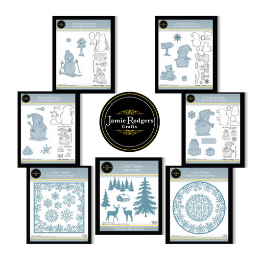 Jamie Rodgers Crafts - Festive Bundle of 4 Stamp and Die Sets and 3 Standalone Die Sets