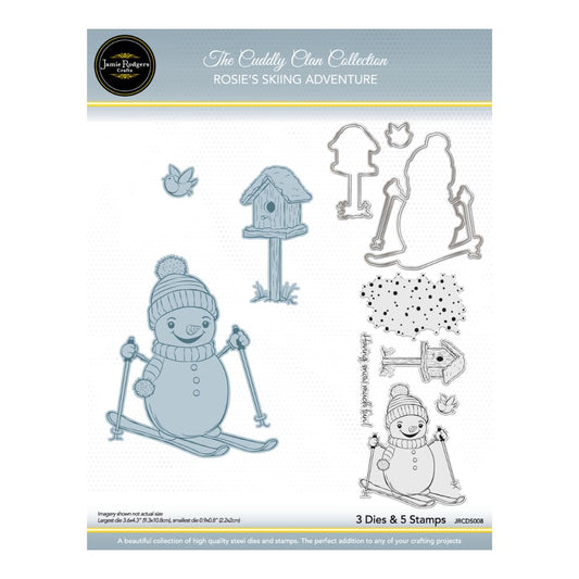 Jamie Rodgers Crafts - Rosie's Skiing Adventure Stamp & Die Set - Cuddly Clan