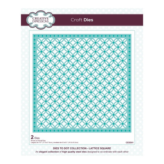 Creative Expressions - Lattice Square Craft Die Set - Dies To Dot Collection