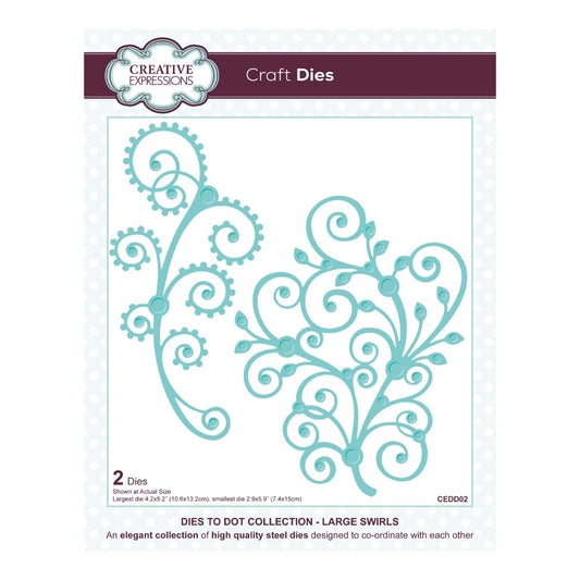 Creative Expressions - Large Swirls Craft Die Set - Dies To Dot Collection