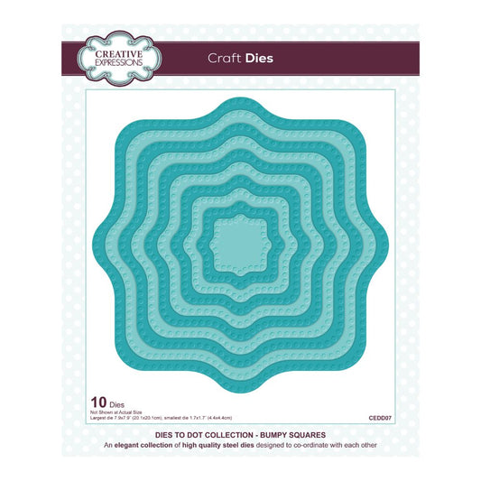 Creative Expressions - Bumpy Squares Craft Die Set - Dies To Dot Collection