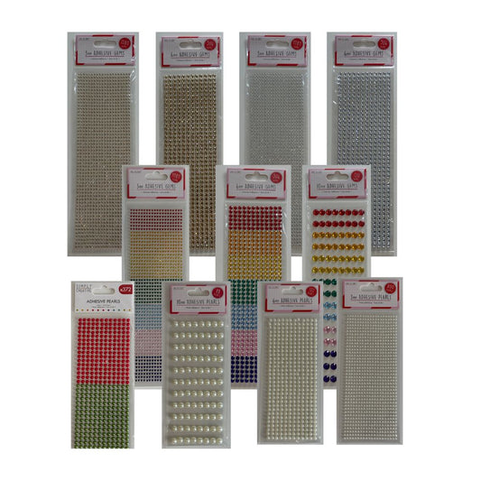 Creative Expressions - Bundle Pack Gems & Pearls – 11 Packs Assorted Colours, 3mm, 6mm & 10mm