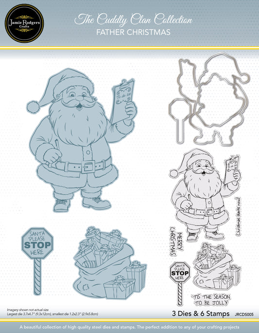 Jamie Rodgers Crafts - Father Christmas Stamp & Die Set- Cuddly Clan Collection