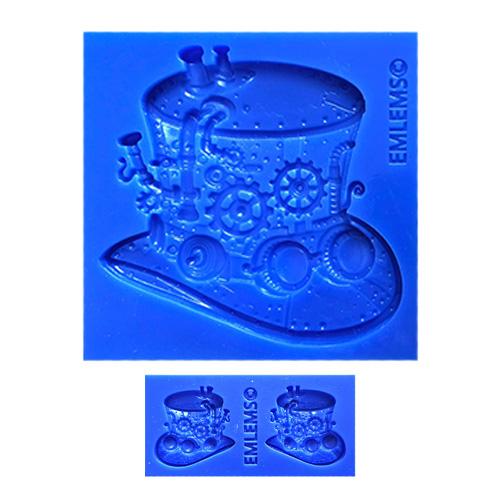 Emlems - Steampunk Tophat Mould with Free Mini Tophats Silicone Moulds