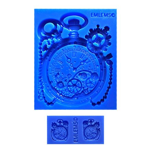 Emlems - Steampunk Pocketwatch Mould with Free Mini Pocketwatches Silicone Moulds