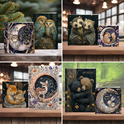The Crafty Witches - Moonlit Snuggles Ready Made Cards Download Collection