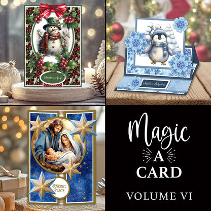 The Crafty Witches - Magic a Card Vol VI set of 3 card sets. They include: Joy to the World, Penguin Shuffle & Snow Much Fun Kits