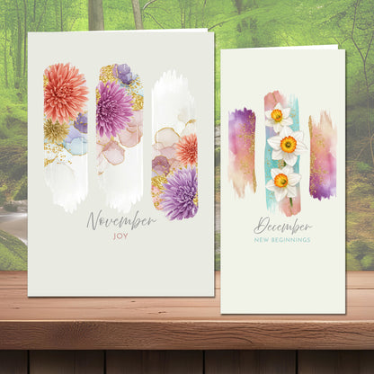 The Crafty Witches - Birth Flowers Ready Made Cards Digital Collection