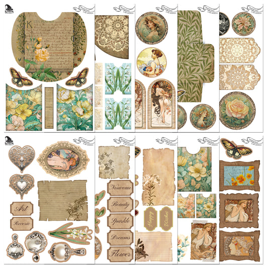 The Crafty Witches - Nouveau Sweet Junk Journal Download Kit