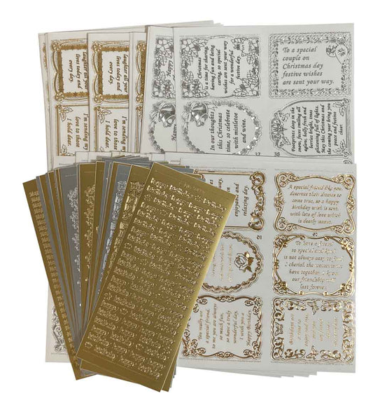 Pinflair - Birthday & Christmas Verses With Greetings Peel Offs