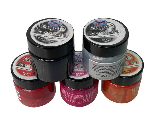 Pinflair - Reds, Silver And Black Liquid Buff-It - 5x 50ml