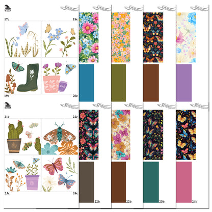 The Crafty Witches - Paper Charms Butterfly Breeze Papers & Toppers Download Collection
