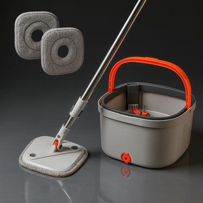 Piranha - Ultra Spin Mop+ 360 Spin Mop Bucket Set with 2 Reusable Mop Heads