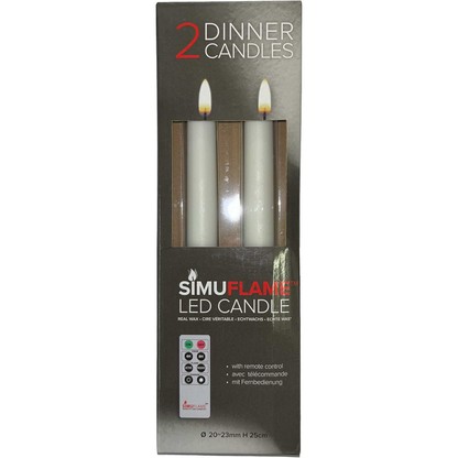 Silvar Design - Electronic Real Wax Table Candles with Remote Control - Pack of 2