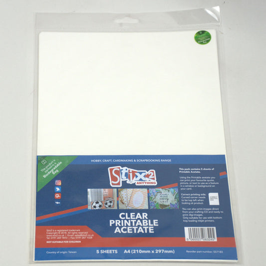 Stix2 - Clear Printable Acetate (5 A4 sheets)