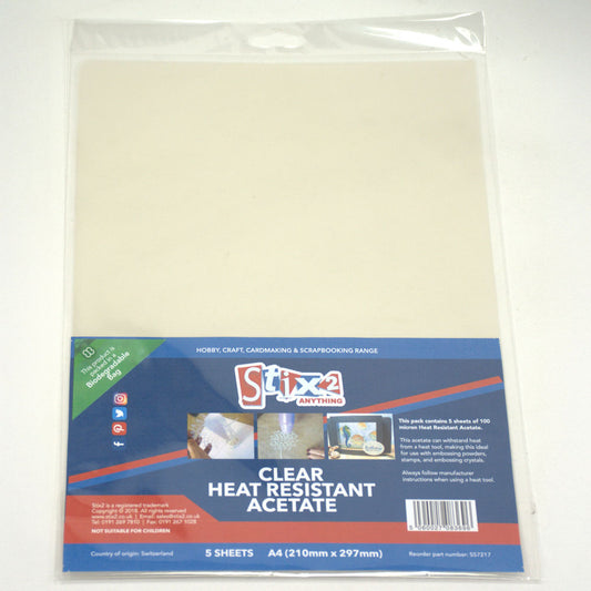Stix2 - Clear Heat Resistant Acetate (5 A4 sheets)
