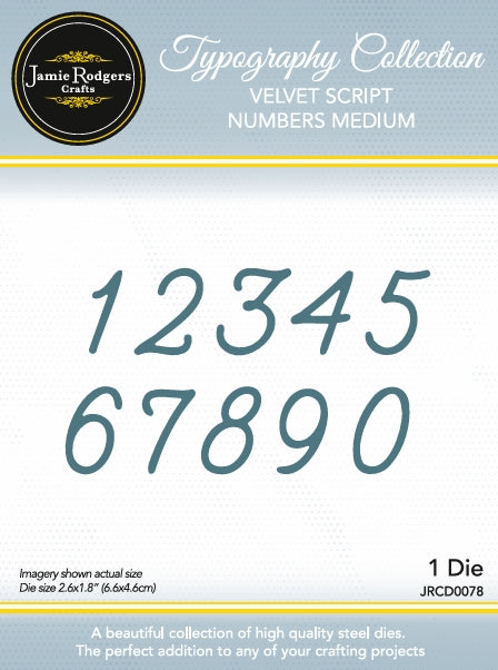 Jamie Rodgers - Velvet Script - Numbers Medium Die Set