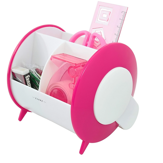 Silvar Design - Desk Tidy with Ruler, Eraser, Tape, Paper Clips & Scissors
