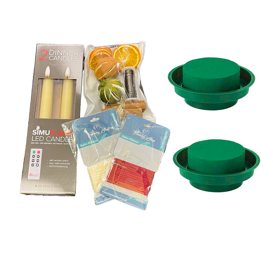 Silvar Design - Floral Centre Piece Kit With LED Candles