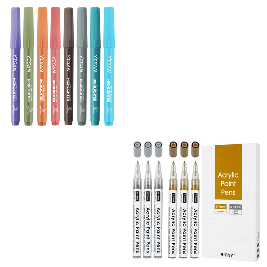 Silvar Design - Pastel Highlighters & Acrylic Paint Pens Bundle