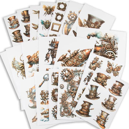 Emlems - 50x A4 Steampunk Craft Papers 160gsm