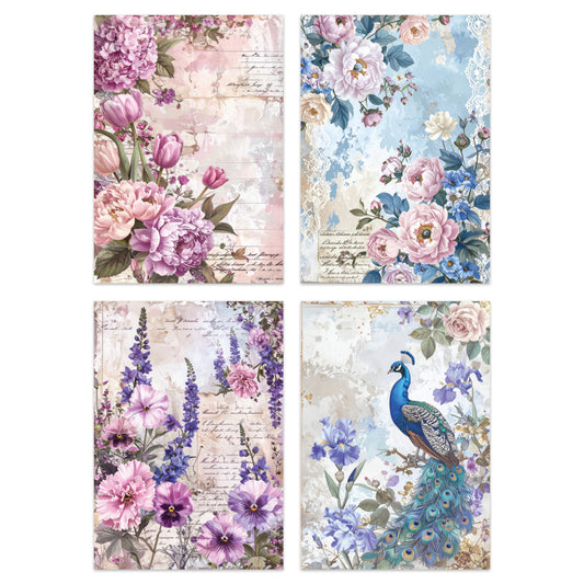 In The Studio Floral Fantasia A2 Printed Rice Papers