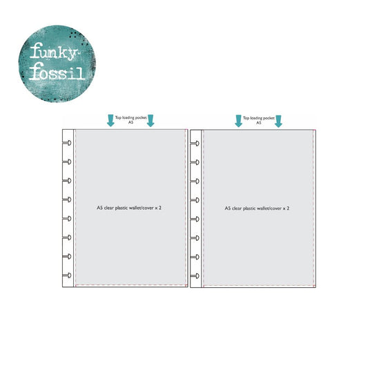 Funky Fossil – A5 Clear Pockets/Covers (2 Pairs)