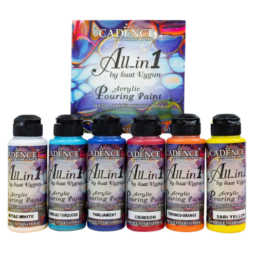 Cadence All In 1 Acrylic Pouring Paint Set (6 x 120ml)