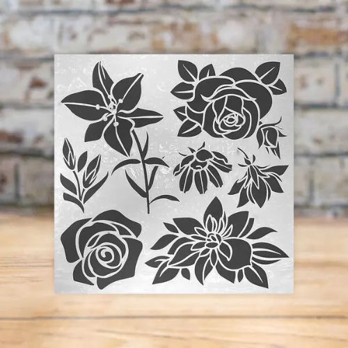 Craft Master – 8x8 Stencil – Bountiful Blooms